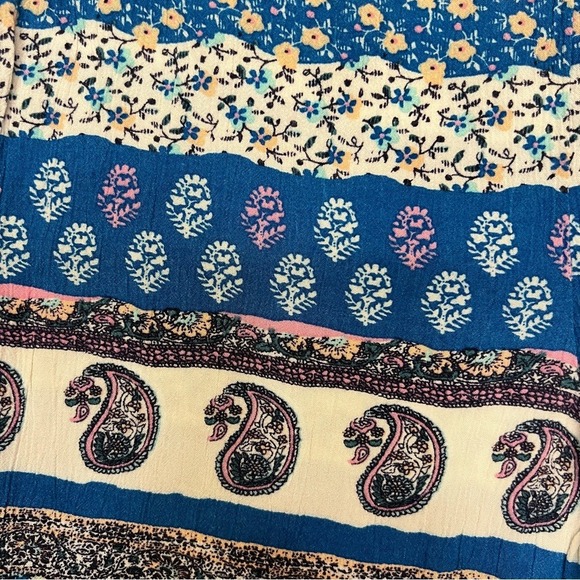 American Eagle Outfitters Blue & White Paisley Floral Boho Pull On Pants Size L - Picture 5 of 11